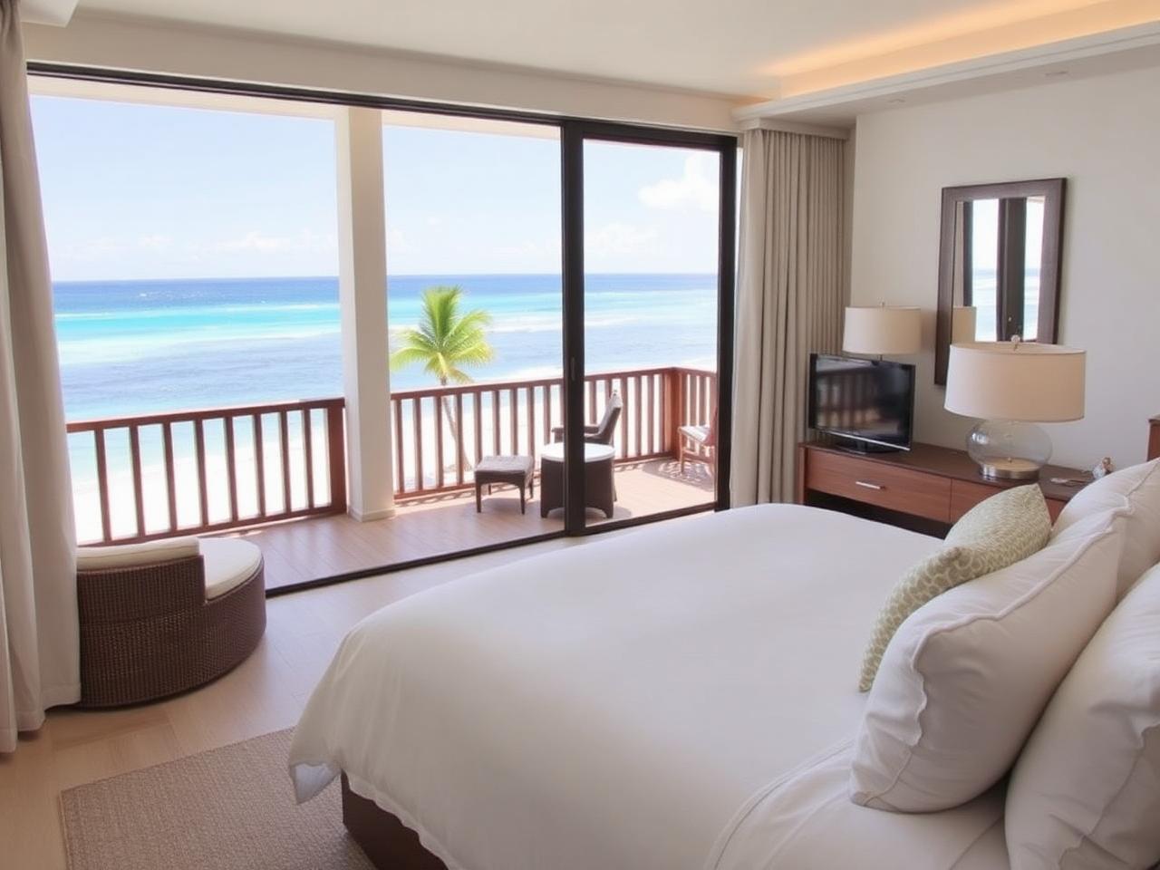 Luxury suite with ocean view balcony